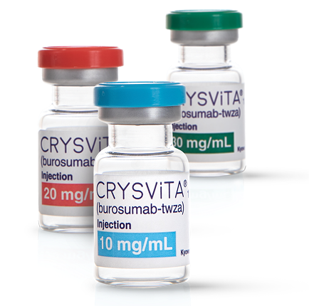 CRYSVITA® (burosumab-twza) injection 10, 20, 30 mg/mL vials